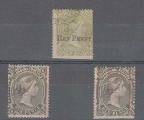 1882 & 1885 Bourne Heads overprints - 1d, Halve Penny & Twee Penny Cat value R2 500