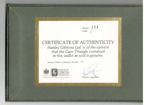 Spectacular Stanley Gibbons Leatherette Presentation SG8a - CoA CVR50 000.00 - just the stamp!