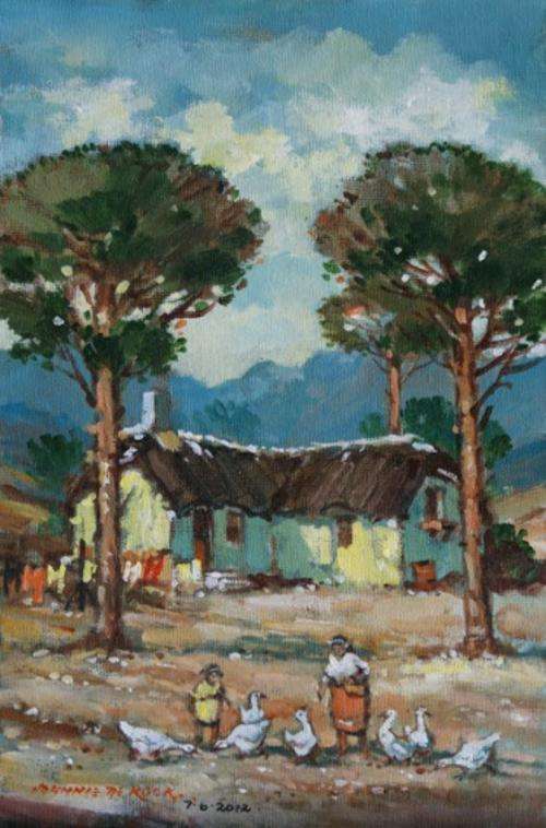 Beautiful Johnnie de Kock (30x20cm) original. Low opening!
