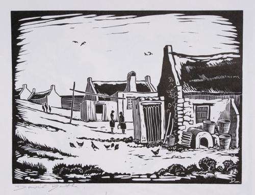 David Botha linocut (30.5x25cm).  Good Investment!!