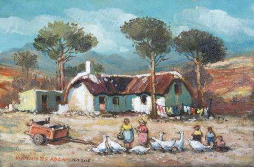 Beautiful Johnnie de Kock (30x20cm) original. Low opening!