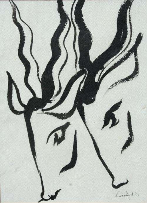 Wonderful Gordon Vorster original ink sketch (50x37cm) @ a LOW opening!