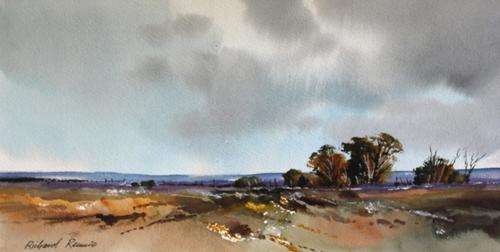 Magnificent Richard Rennie original watercolour (52x27cm).  Low opening!