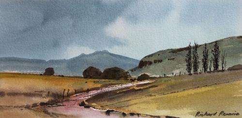 Magnificent Richard Rennie original watercolour (39x19cm).  Low opening!