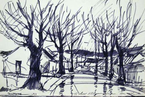 Beautiful Don Madge original ink sketch (27x18cm) @ a GOOD opening!!!