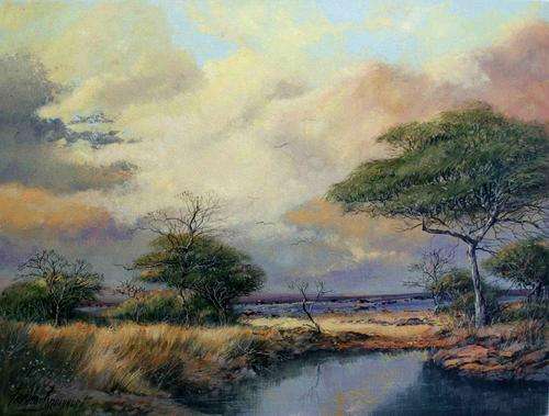 Magnificent Francois Badenhorst bushveld scene (60x45cm). Low opening!