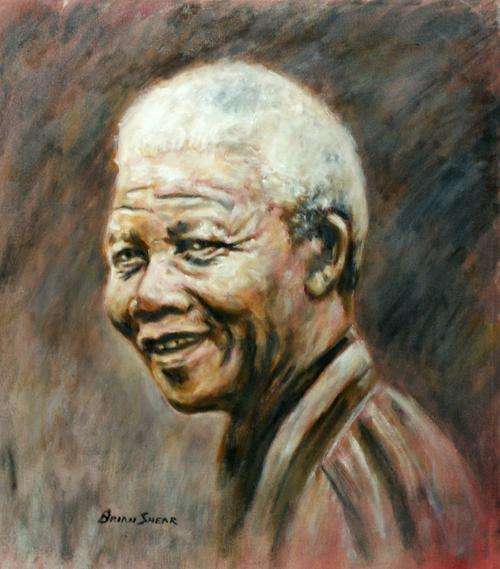 Brian Shear original Mandela portrait(54x48cm). Wonderful investment! Low opening!
