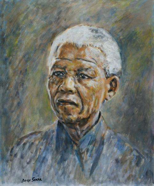 Brian Shear original Mandela portrait. Wonderful investment! Low opening!