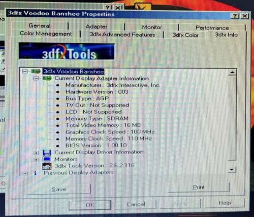 Gigabyte 3dfx Voodoo Banchee 16MB - Clearance Sale