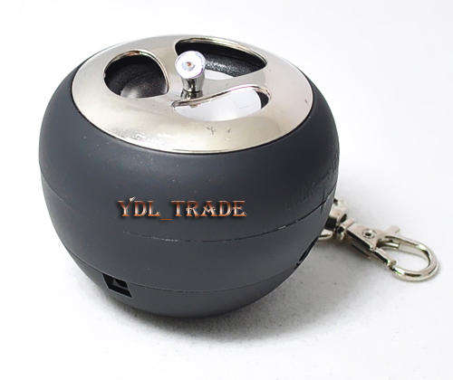 Black Mini Apple Shape USB Portable Speaker w/ Keychain