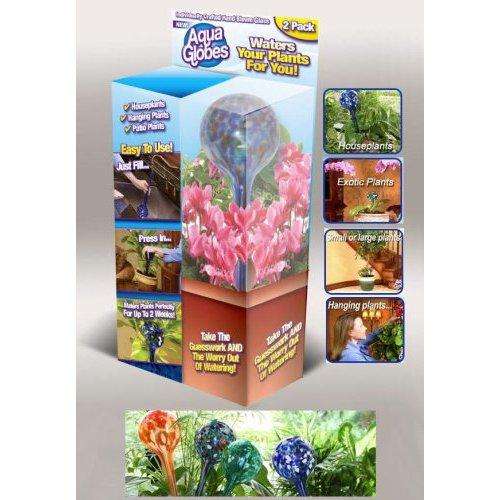 AquaGlobes Glass Watering Globes- 2 Pack aqua globe