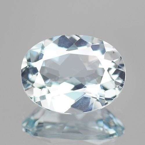 OUTSTANDING SIZE!  5.01 Ct. OVAL FACET 100% NATURAL SOFT BLUE AQUAMARINE