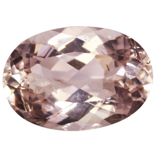 A LOVELY GENTLE SILVER PINK MORGANITE  1.75 CT. OVAL FACET 100% NATURAL