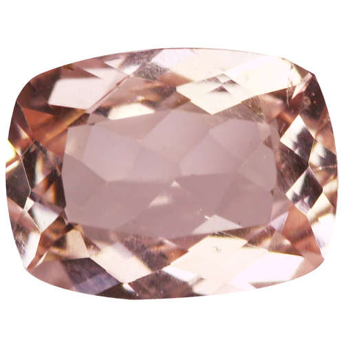 PERFECT SIZE FOR AN ENGAGEMENT RING - 1.23 CT CUSHION FACET  NATURAL LIGHT  PINK MORGANITE