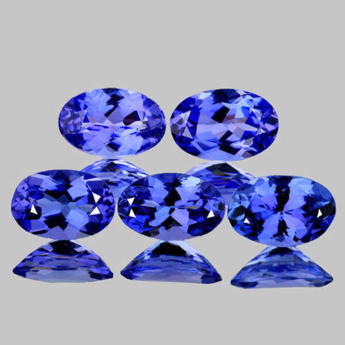 LOVELY JEWELLERS LOT - 1.37 CT 5 PIECES OVAL FACET INTENSE PURPLE BLUE NATURAL TANZANITES