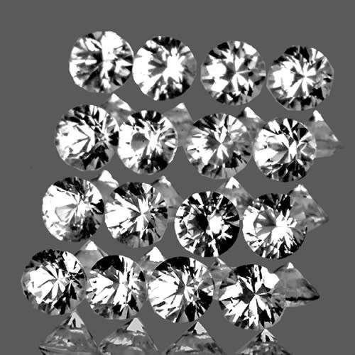 JEWELLERS LOT - 1.00 CT. 2.3 MM (16 PIECES) ROUND FACET TOP BRILLIANT 100% NATURAL WHITE SAPPHIRE