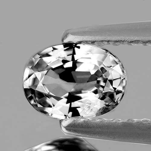 TOP BRILLIANT FLAWLESS 0.64 CT. OVAL FACET  100% NATURAL WHITE SAPPHIRE