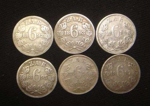 PAUL KRUGER SIXPENCE 1892/93/94/95/96/97