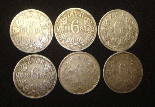 PAUL KRUGER SIXPENCE 1892/93/94/95/96/97