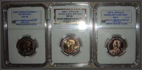 MANDELA BIRTHDAY COINS MS67 AND MORE