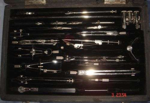 USSR RUSSIA MOSCOW COMPLETE TECHNIAL DRAWING SET IN ORIGINAL CASE - CIRCA 1960s