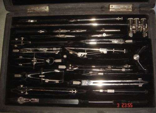 USSR RUSSIA MOSCOW COMPLETE TECHNIAL DRAWING SET IN ORIGINAL CASE - CIRCA 1960s