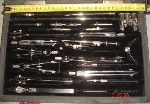 USSR RUSSIA MOSCOW COMPLETE TECHNIAL DRAWING SET IN ORIGINAL CASE - CIRCA 1960s