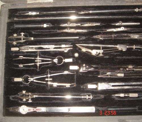 USSR RUSSIA MOSCOW COMPLETE TECHNIAL DRAWING SET IN ORIGINAL CASE - CIRCA 1960s