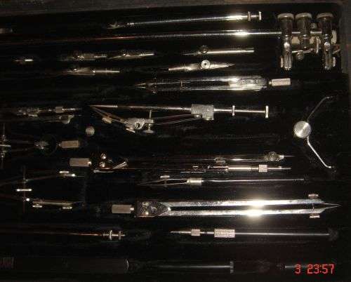 USSR RUSSIA MOSCOW COMPLETE TECHNIAL DRAWING SET IN ORIGINAL CASE - CIRCA 1960s