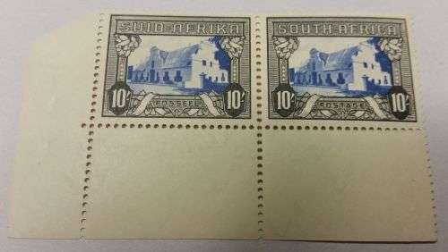 10s BLOCK OF FOUR WITH TWO MISSING STAMPS