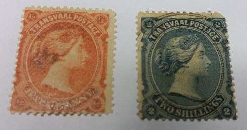 TRANSVAAL 1/2d AND 2s STAMPS