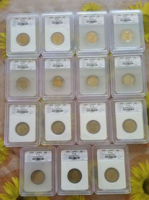 SACGS GRADED MANDELA 2008 COINS BIDDING ARE PER COIN TO TAKE ALL 23
