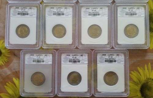 SACGS GRADED MANDELA 2008 COINS BIDDING ARE PER COIN TO TAKE ALL 23