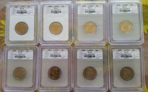 SACGS GRADED MANDELA 2008 COINS BIDDING ARE PER COIN TO TAKE ALL 23