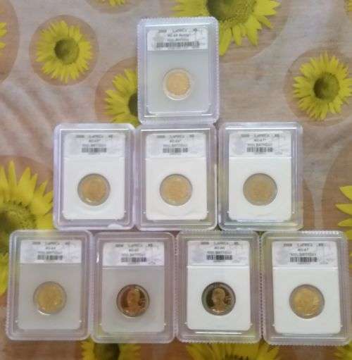 SACGS GRADED MANDELA 2008 COINS BIDDING ARE PER COIN TO TAKE ALL 23