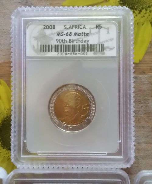 SACGS GRADED MANDELA 2008 COINS BIDDING ARE PER COIN TO TAKE ALL 23