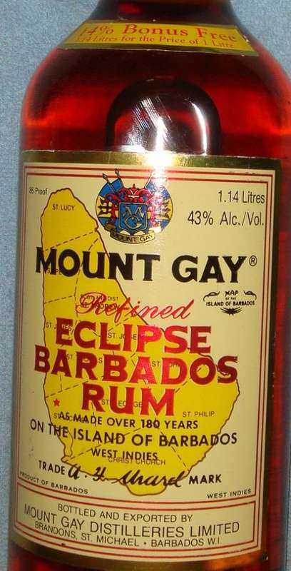 WOW FOR THE COLLECTOR AN OLD LABEL MOUNT GAY ECLIPSE BARBADOS RUM 1.14L STILL SEALED