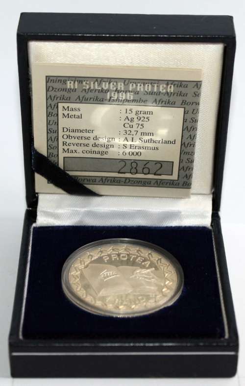 Protea - R1 Silver Proof 1996 - Constitution - SA Mint Coa