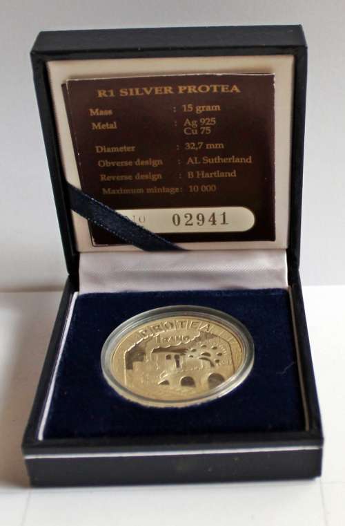 Protea - R1 Silver Proof 1995 - Railways - SA Mint Coa