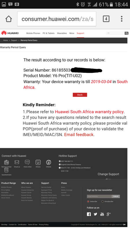 HUAWEI Y6Pro TIT-U02 Cellphone (new)