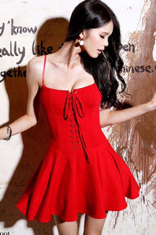 Red Mini Dress ( One Size )
