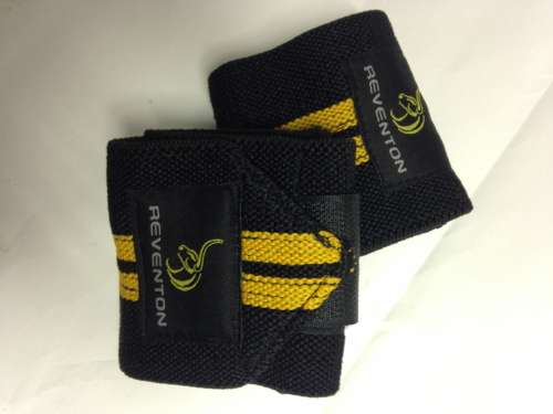 REVENTON sport gym wrist wraps, yellow / black