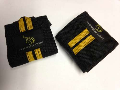 REVENTON sport gym wrist wraps, yellow / black