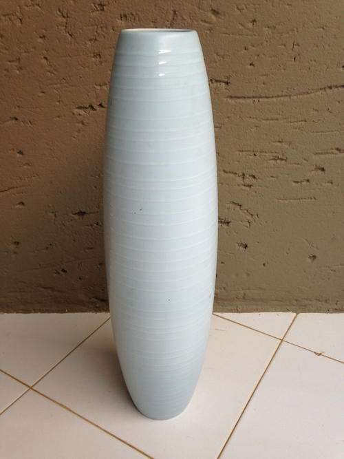 RETRO STYLE VASE - ceramic, powder blue , +-50cm high