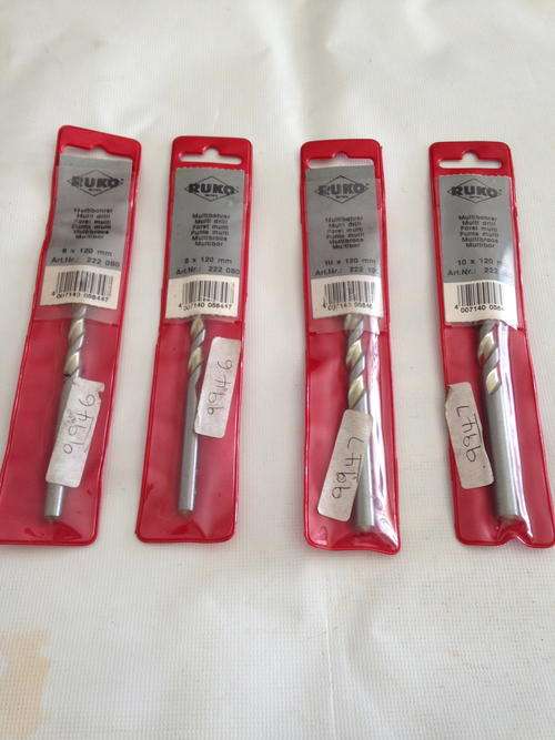 RUKO Drill bits 8mm and 10mm , lot of 4 NEW multi drill bits