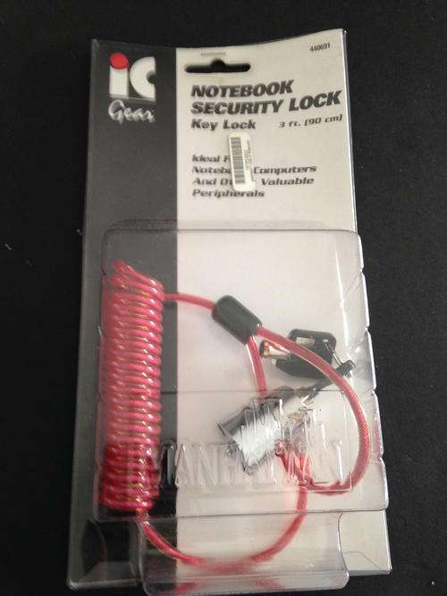 IC Gear - Notebook Security cable lock , key lock (90cm cable)