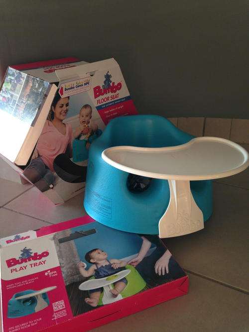 BUMBO - baby floor seat with tray, and original boxes.
