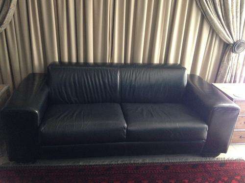 CORICRAFT TEDDY Couch 100% genuine leather - black two seater
