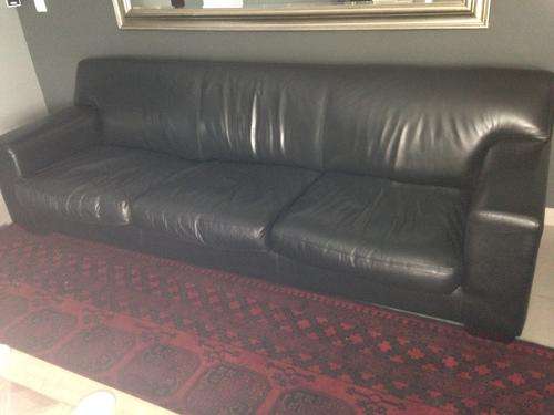CORICRAFT KARIBA Couch 100% genuine leather - black four seater