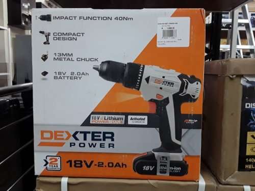 DEXTER 18V CORDLESS DRILL